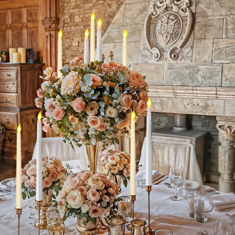 Bougies LED Coniques Avec Flamme Réaliste Lot de 12