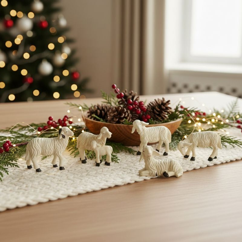 Décoration de Noël Figurines de Moutons Miniatures