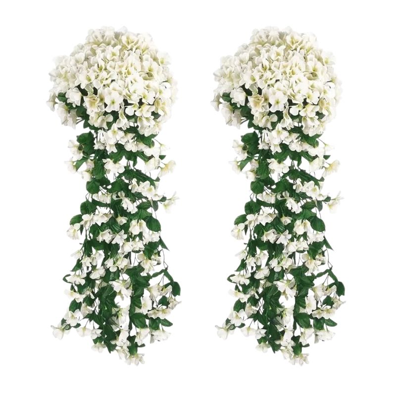 Guirlande De Fleurs Artificielles Avec Roses De Vigne Retombantes