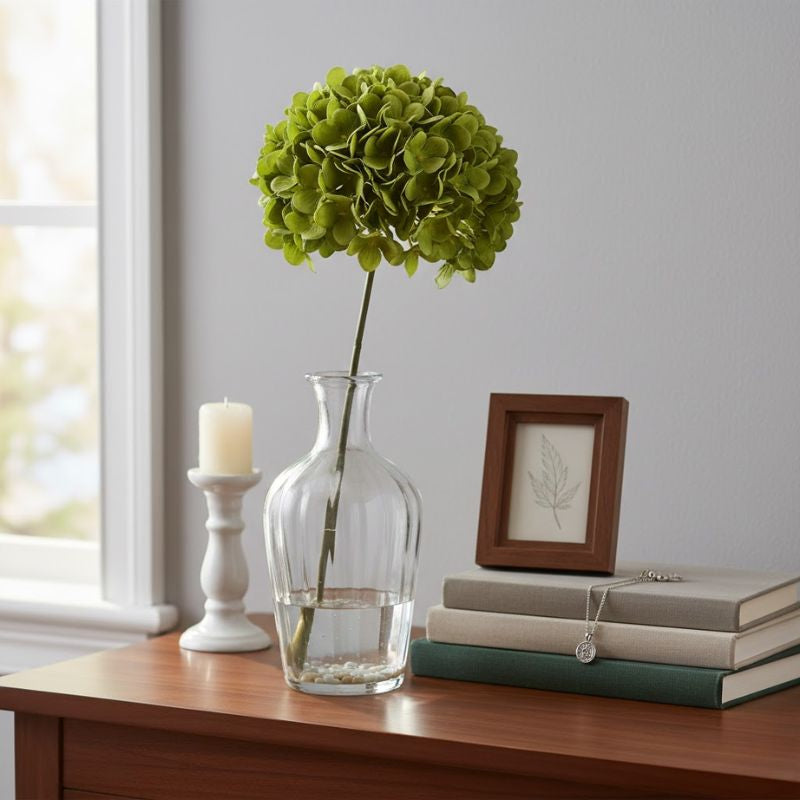 Fleur Artificielle Vert en Bouquet Hortensia Élégant