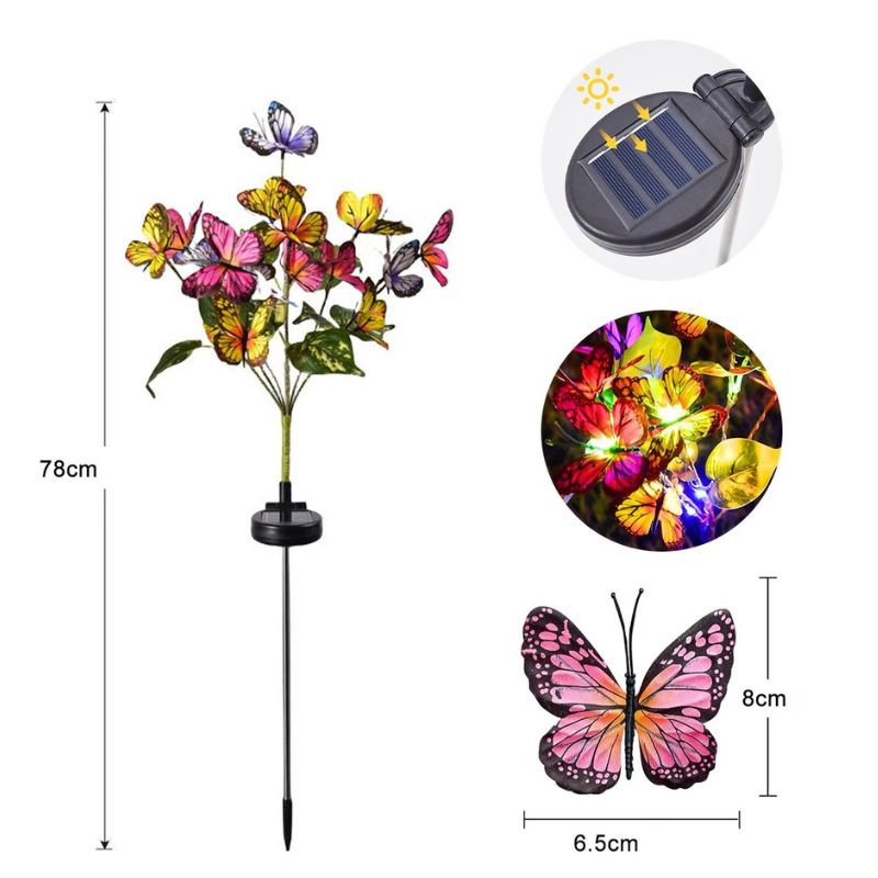 Éclairages Solaires de Jardin Papillons Fantaisie