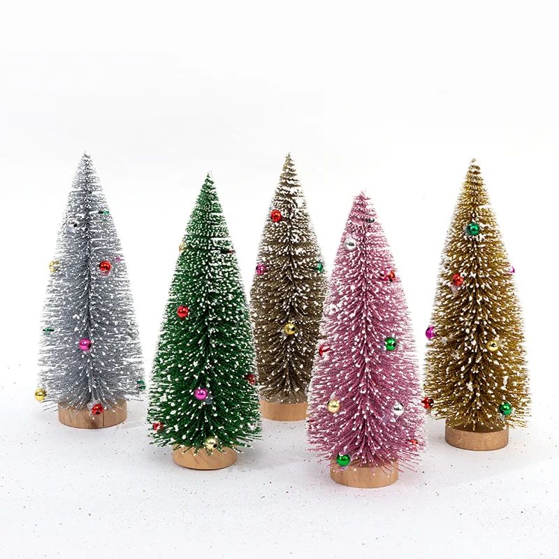 Sapin De Noël Miniature Avec Boules Colorées