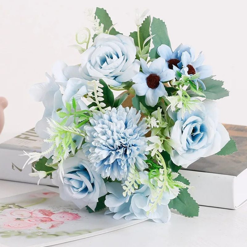 Fleur Artificielle Bleu Composition Élégante
