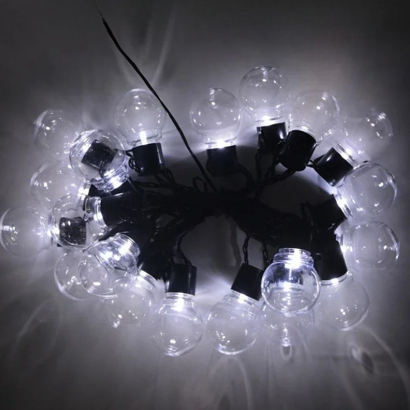 Guirlandes Guinguette Solaires Boules LED Lumineuses