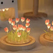 Fleurs Lumineuses LED Tulipes Sous Cloche