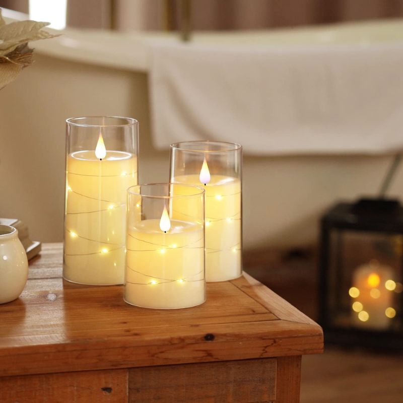 Bougies LED Rechargeables Avec Télécommande Lot de 3