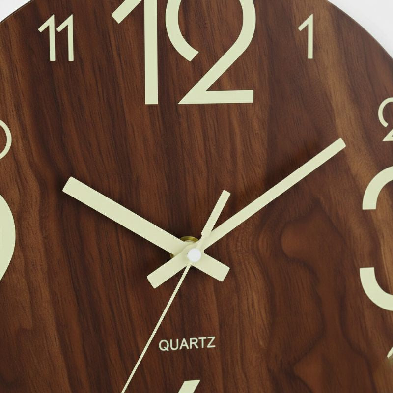Horloge En Bois Décorative Avec Affichage Luminescent