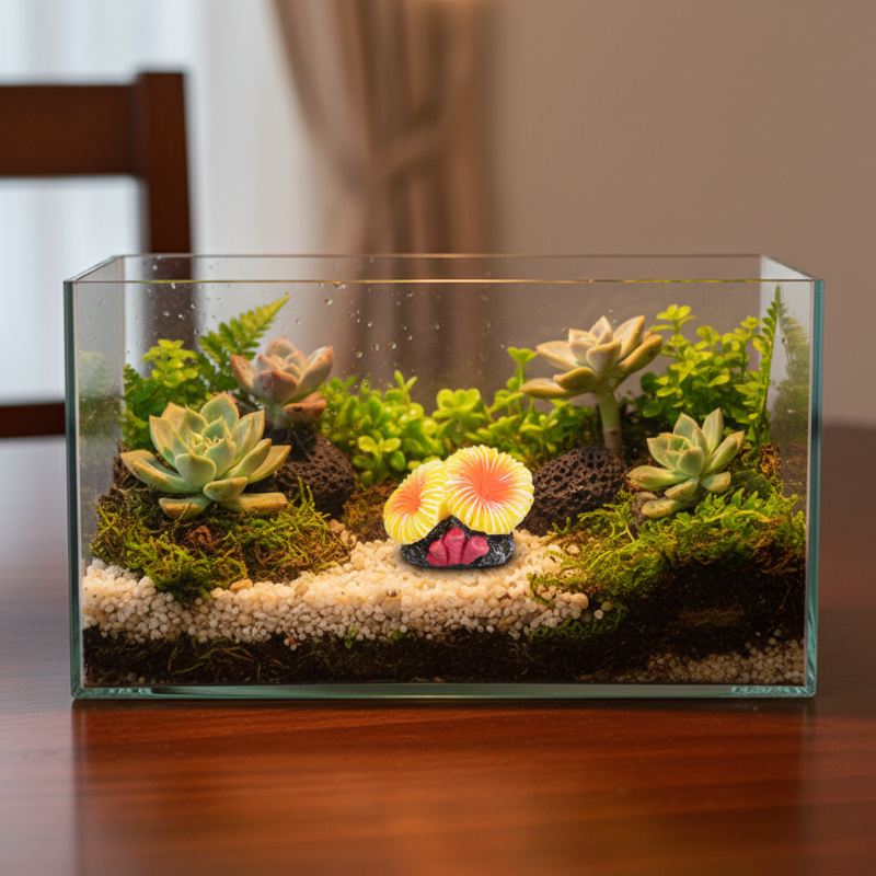 Décoration Terrarium Avec Effet Corail Tropical