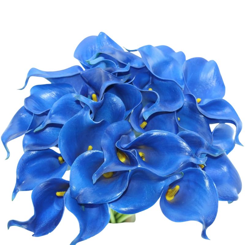 Fleur Artificielle Bleu en Bouquet Lys Calla Intense