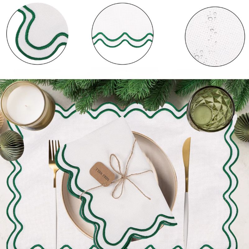 Set De Table Lavable En Tissu Résistant Et Imperméable Lot de 4 Pièces