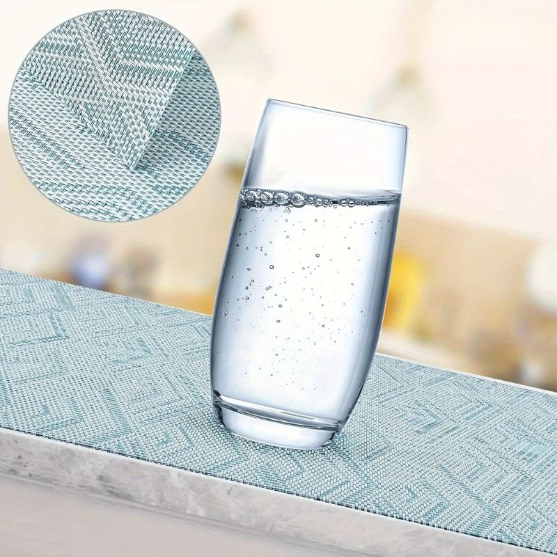 Set De Table Vinyle Bleu Clair Lavable Et Résistant À La Chaleur