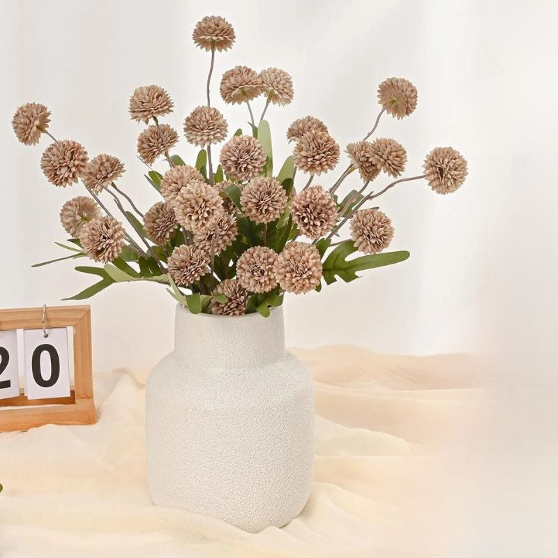 Fleur Artificielle Marron Style Pompon