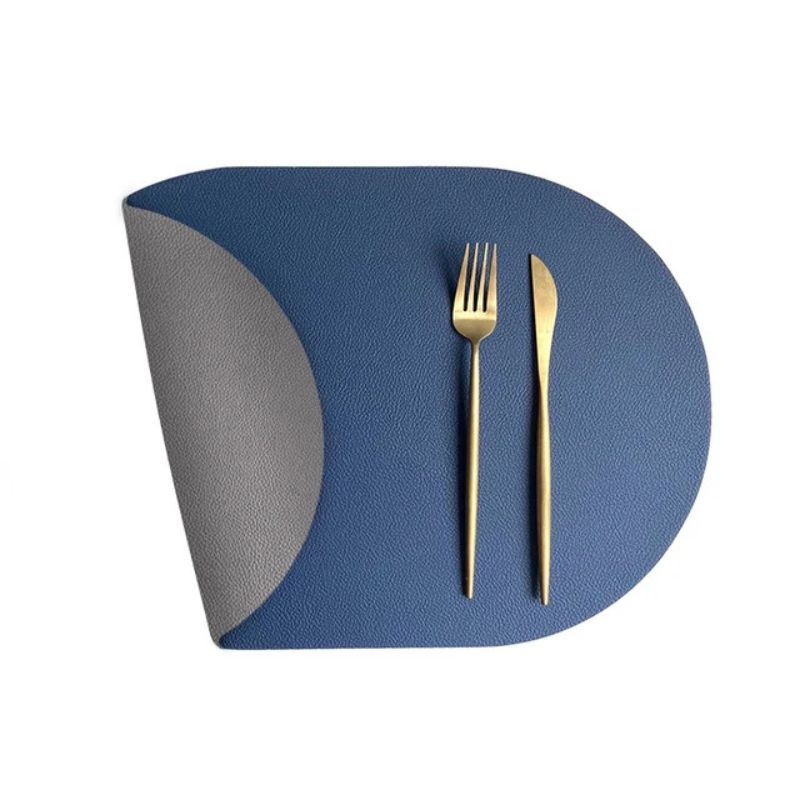 Set De Table Cuir Ovale Design Moderne Lot de 2 Pièces