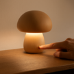 Lampe Champignon Tactile En Bois Naturel