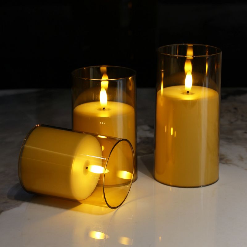 Bougies LED Sans Flamme avec Télécommande Lot de 3