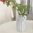 Mini Vase à Fleurs à Rayures Bleues