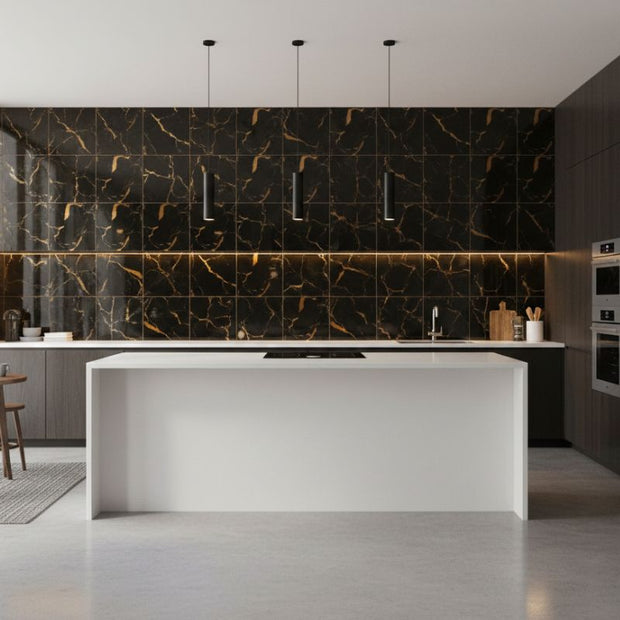 Panneau Mural Salle De Bain Autoadhésif Avec Finition Marbre Moderne