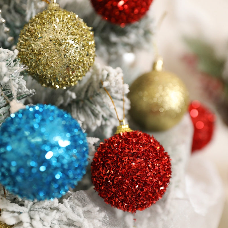 Décorations de Noël Boules Pailletées 6 cm