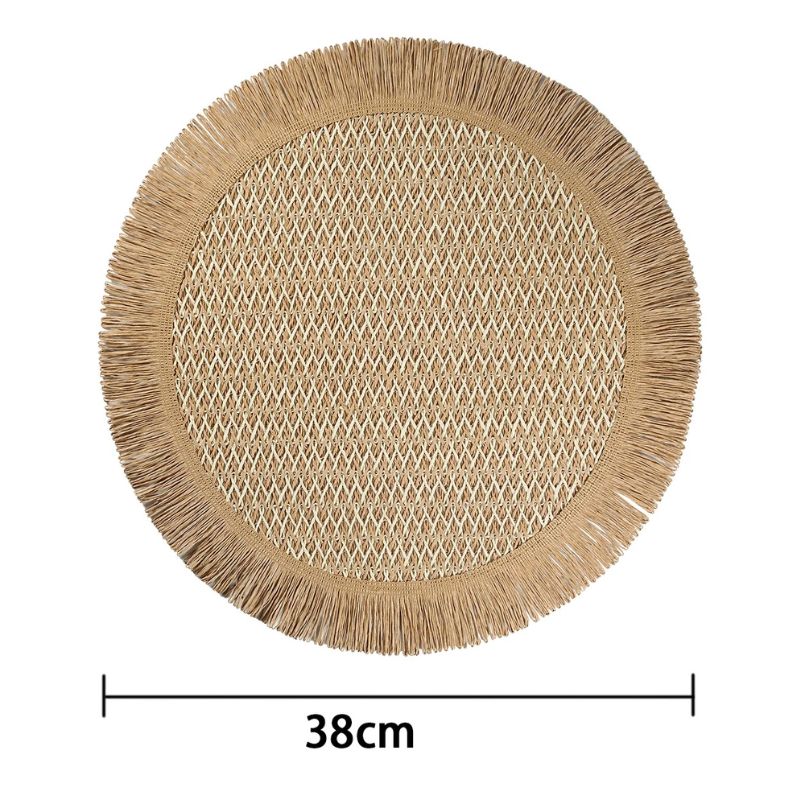 Set De Table En Papier Bohème Rond Avec Franges Naturelles