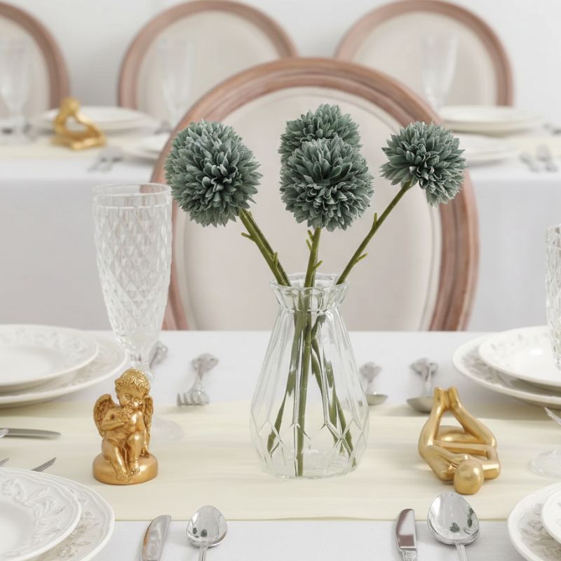 Fleur Artificielle Vert Pompon Décoratif