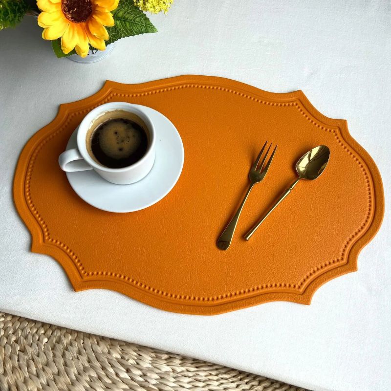 Set De Table Cuir Élégant Design Unique Antidérapant Et Facile À Nettoyer