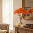 Fleur Artificielle Orange Avec Gerbera Isolé