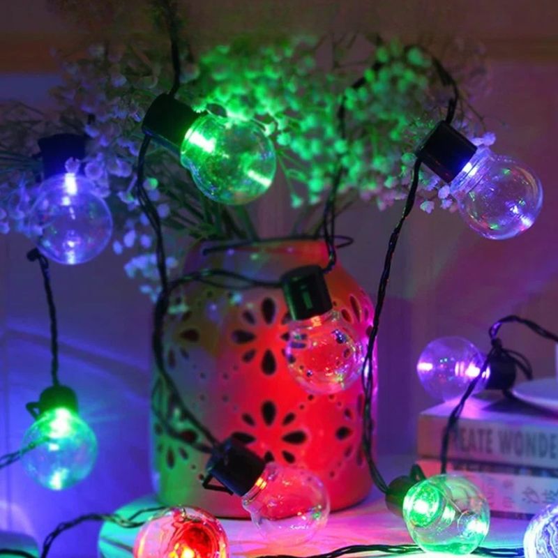 Guirlandes Guinguette Solaires Boules LED Lumineuses