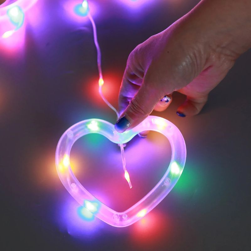 Rideaux Lumineux Cœurs LED avec 8 Modes