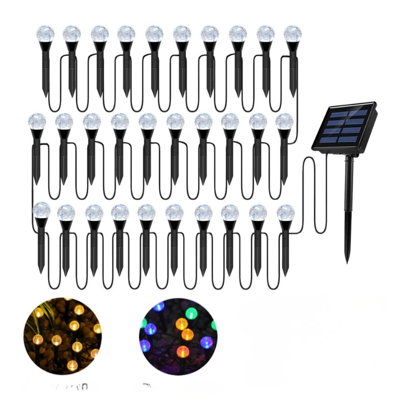 Bornes Lumineuses Solaires à Boules LED Décoratives