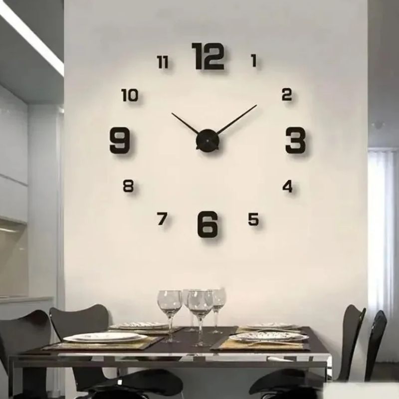 Grande Horloge Murale Autocollante Design
