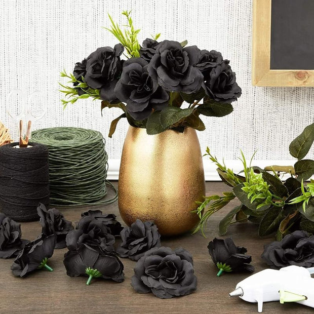 Fleur Artificielle Noir Avec Têtes De Roses