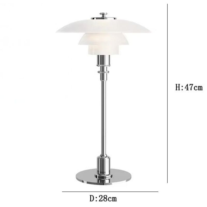 Lampe Champignon Scandinave En Verre Et Métal Argenté