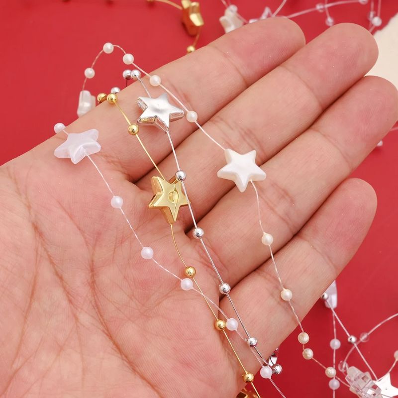 Décorations de Noël Chaînes de Perles Étincelantes