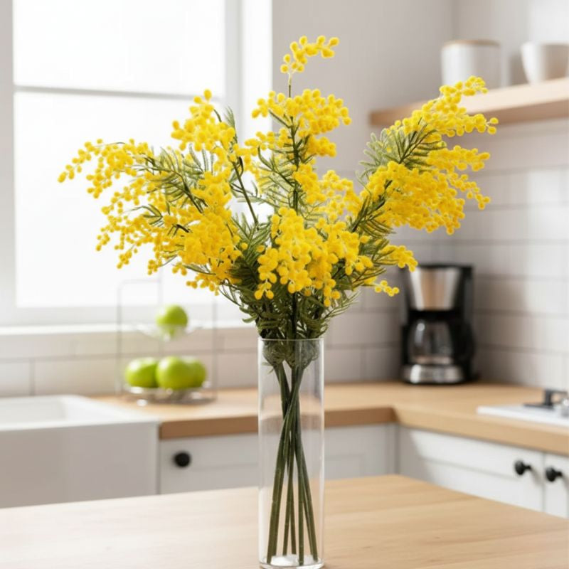 Fleur Artificielle Branche Mimosa Jaune