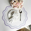 Set De Table Cuir Design Fleur Bord Ondulé