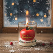 Décoration de Noël Bougie Parfumée Pomme Rouge en Verre