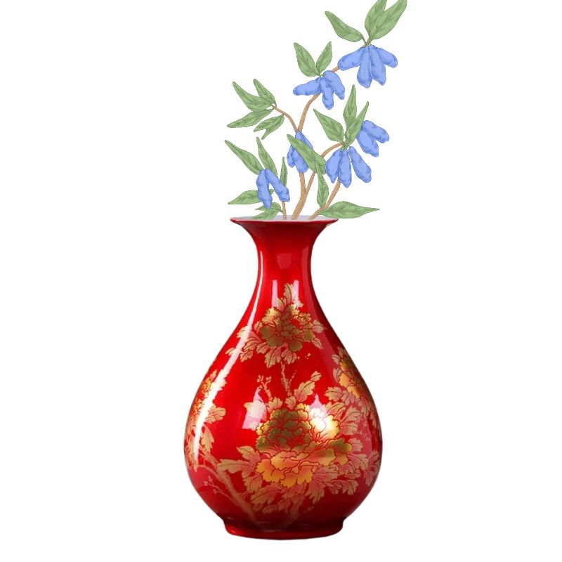 Vase Chinois Impérial Rouge