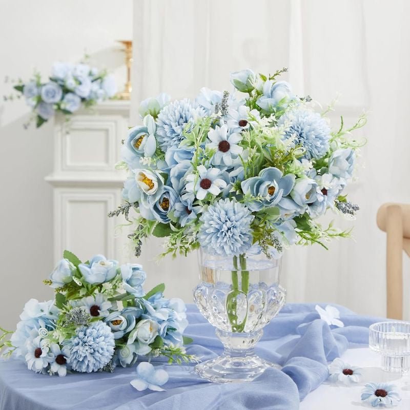 Fleur Artificielle Bleu Composition Élégante