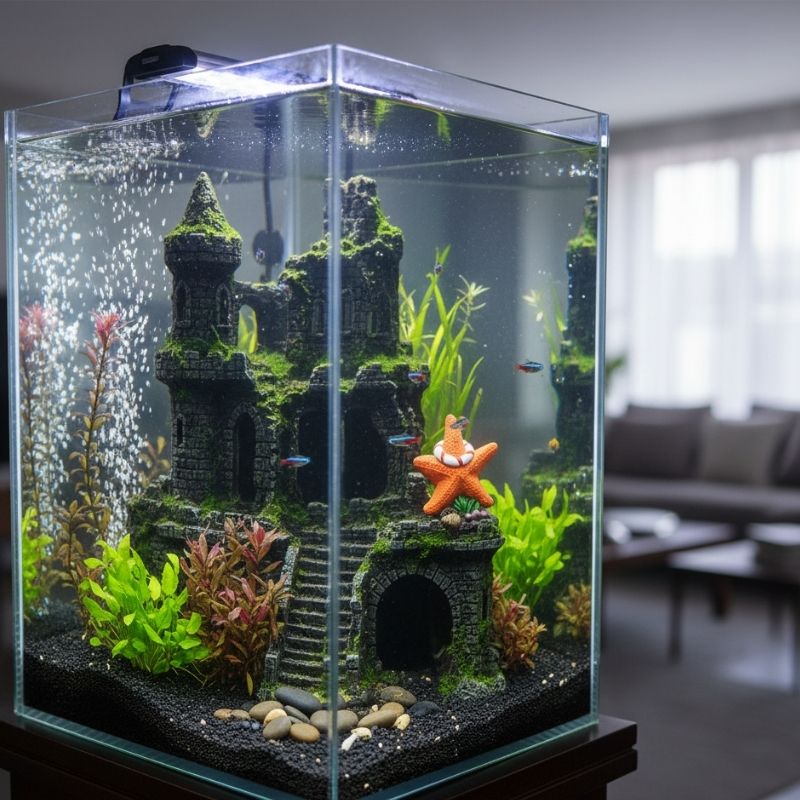 Décoration Terrarium En Étoile De Mer Avec Ornement Marin