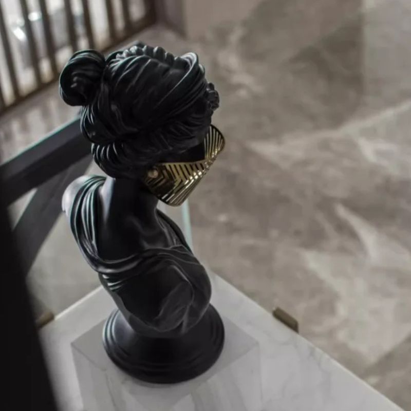 Sculpture David Moderne Avec Masque Artistique