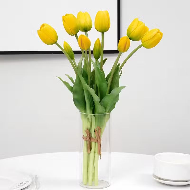 Fleur Artificielle Jaune Tulipes Style Minimaliste