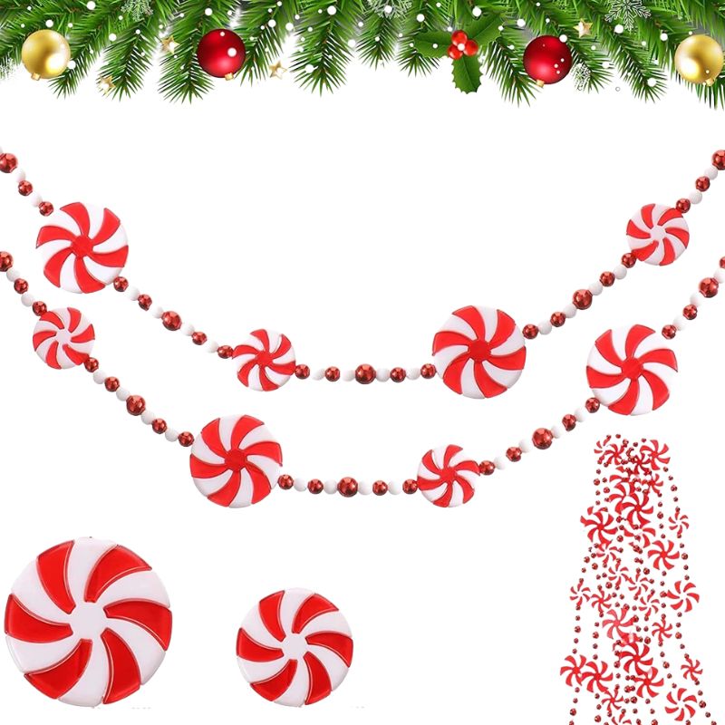 Guirlandes Pour Arbres De Noël Bonbons En Perles Acryliques