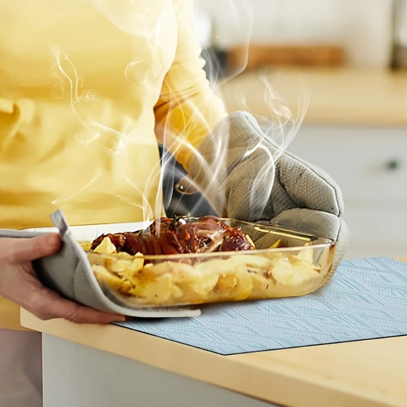 Set De Table Vinyle Bleu Clair Lavable Et Résistant À La Chaleur