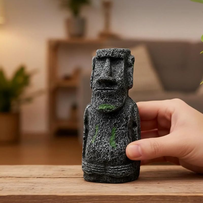 Sculpture Moai En Pierre Avec Effet Vieilli Naturel