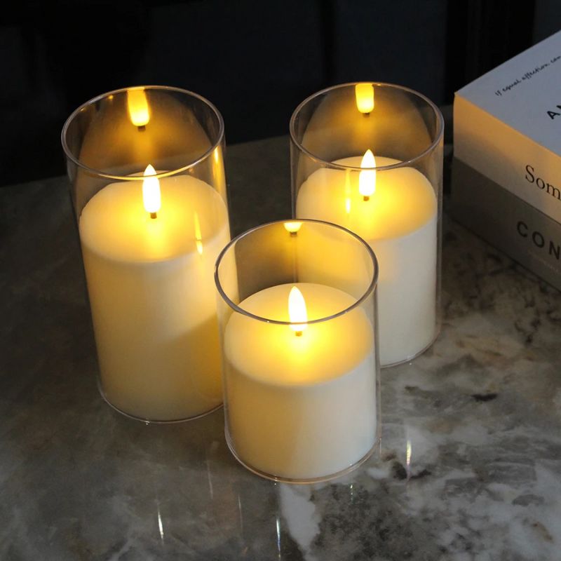 Bougies LED Sans Flamme avec Télécommande Lot de 3