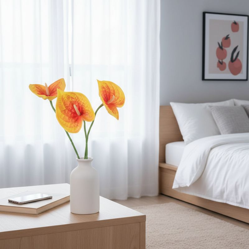 Fleur Artificielle Orange En Calla Élancé