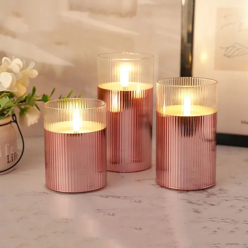 Éclairages De Table Élégants Avec Verre Strié