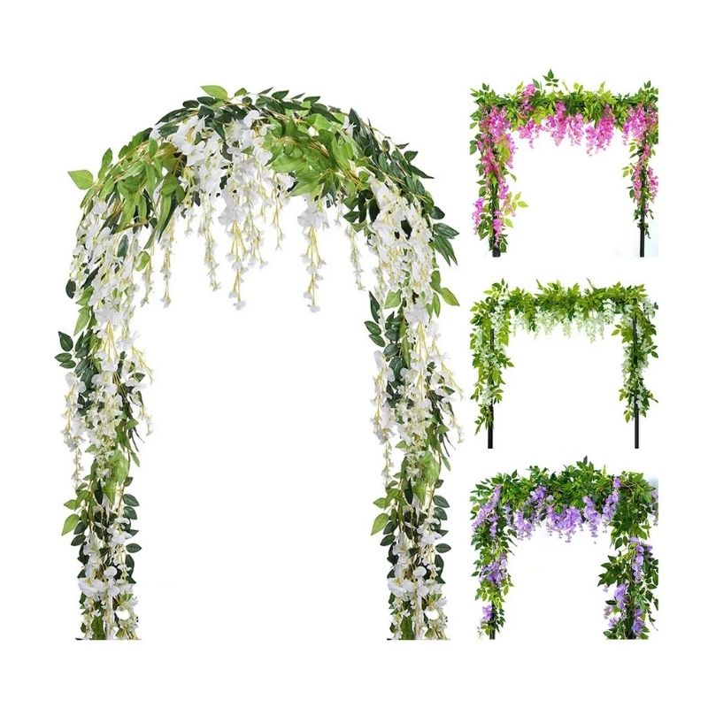 Guirlande De Fleurs Artificielles Avec Glycine Retombante