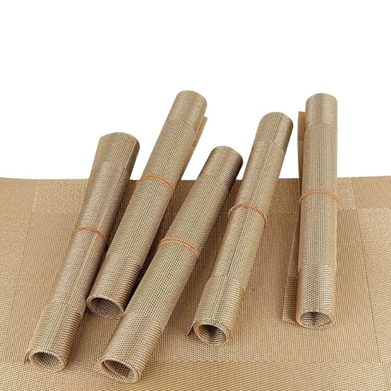 Set De Table Vinyle Doré Brillant Résistant À La Chaleur