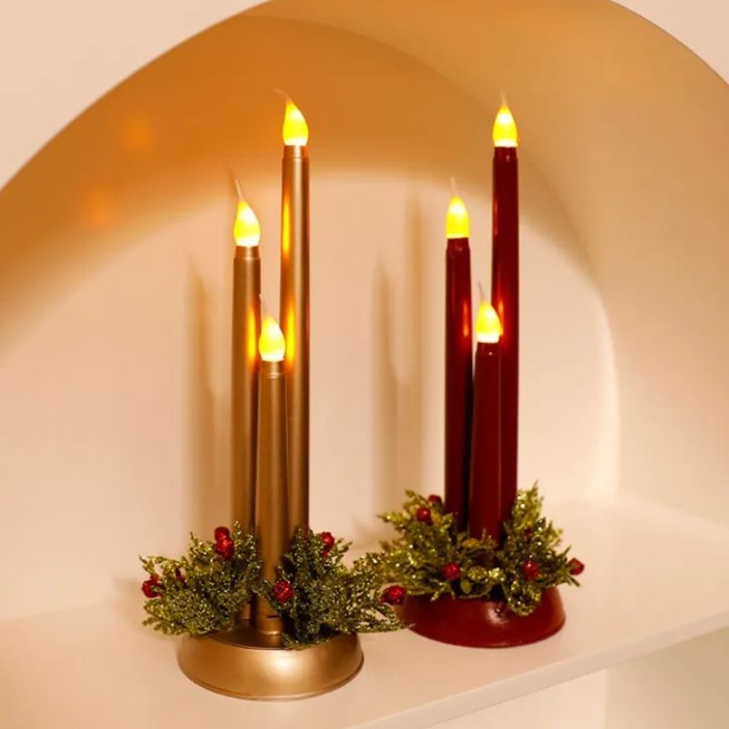 Bougie Led Avec Flamme Vacillante Lot de 3 Pièces